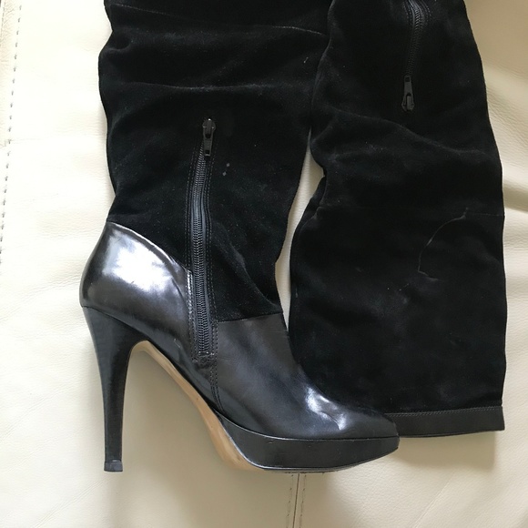 Nine West Suede and Leather Boots - Picture 2 of 7